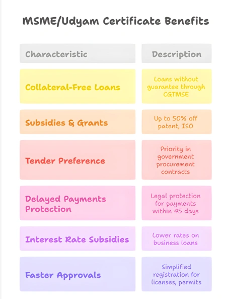 Benefits of MSME/Udyam Certificate
