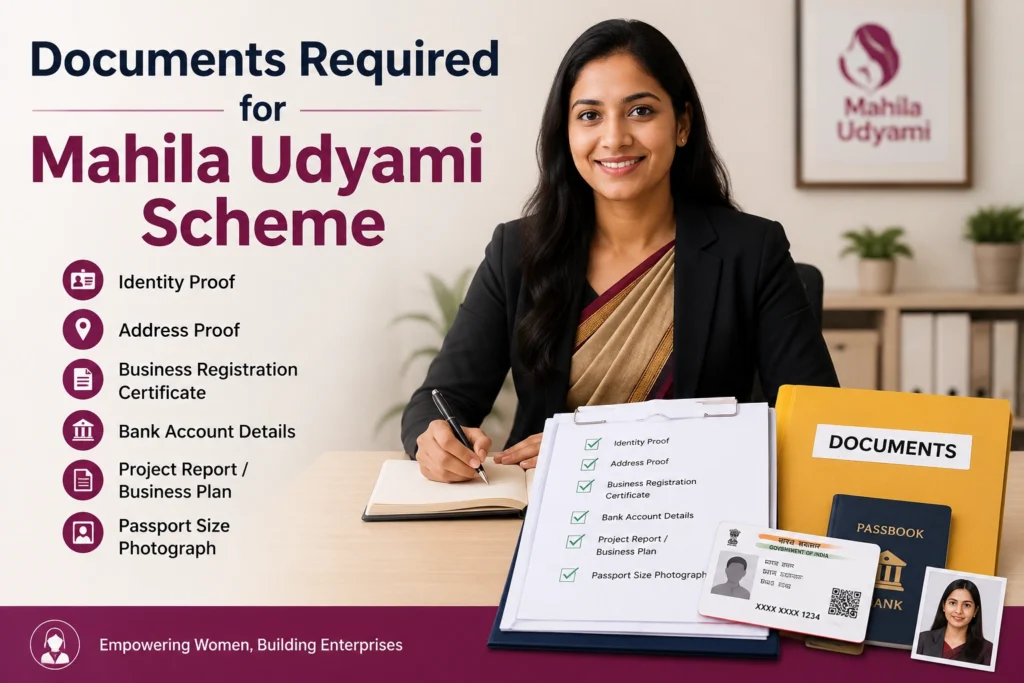 Documents Required for Mahila Udyami Scheme