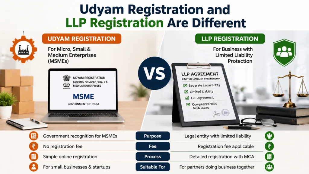 Udyam Registration and LLP Registration Are Different